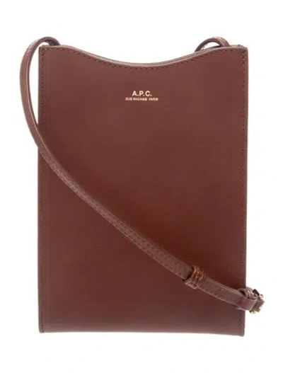 Pre-owned A.p.c. Leather Crossbody Bag In Brown