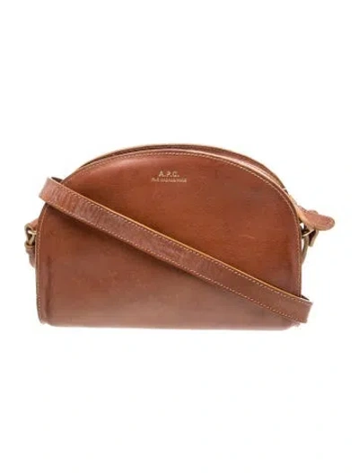Pre-owned A.p.c. Leather Crossbody Bag In Brown