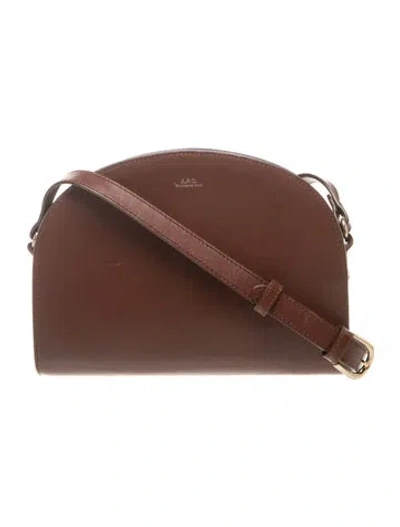 Pre-owned A.p.c. Leather Crossbody Bag In Brown