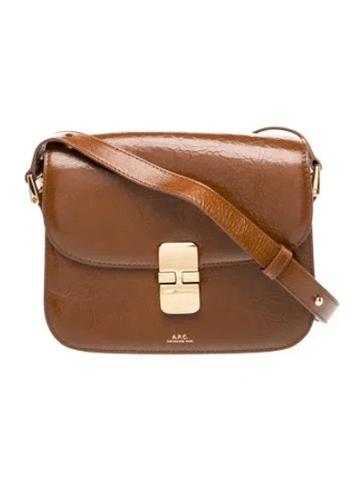 Pre-owned A.p.c. Leather Crossbody Bag In Brown