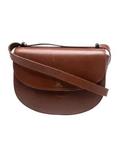 Pre-owned A.p.c. Leather Crossbody Bag In Brown
