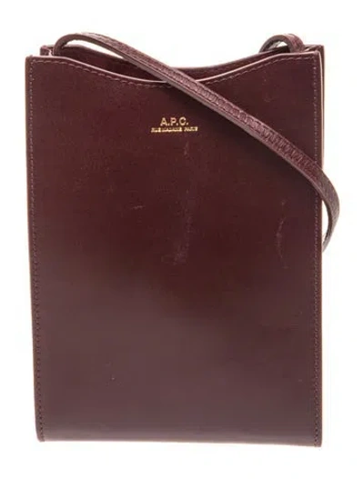 Pre-owned A.p.c. Leather Crossbody Bag In Burgundy
