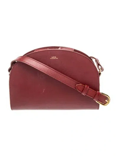 Pre-owned A.p.c. Leather Crossbody Bag In Burgundy