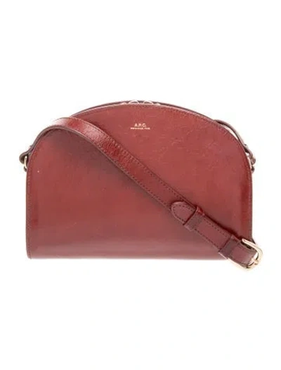 Pre-owned A.p.c. Leather Crossbody Bag In Burgundy