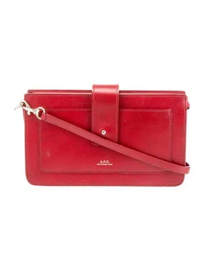 Pre-owned A.p.c. Leather Crossbody Bag In Red