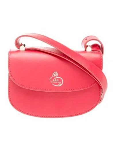 Pre-owned A.p.c. Leather Crossbody Bag In Red