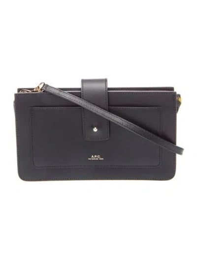 Pre-owned A.p.c. Leather Crossbody Bag W/ Tags In Black