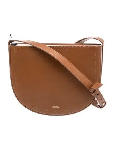 Pre-owned A.p.c. Leather Crossbody Bag W/ Tags In Brown