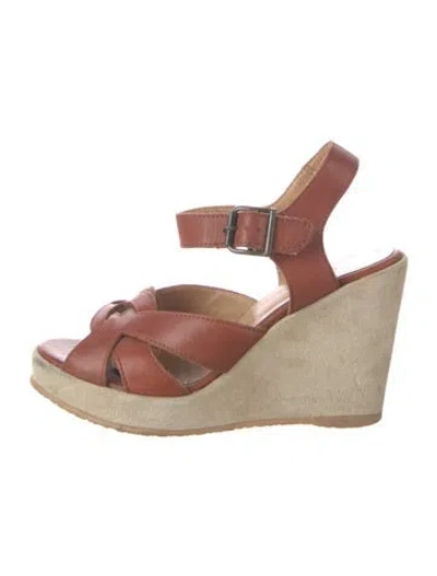 Pre-owned A.p.c. Leather Espadrilles In Brown