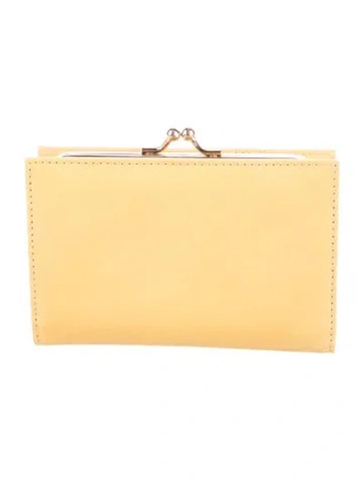 Pre-owned A.p.c. Leather French Purse In Yellow