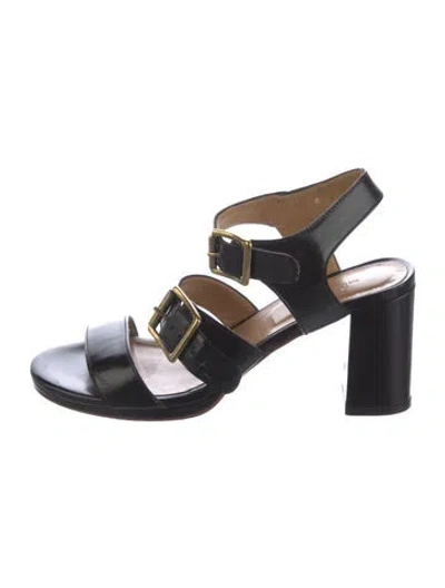 Pre-owned A.p.c. Leather Gladiator Sandals In Black