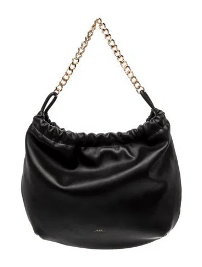 Pre-owned Apc Leather Hobo In Black