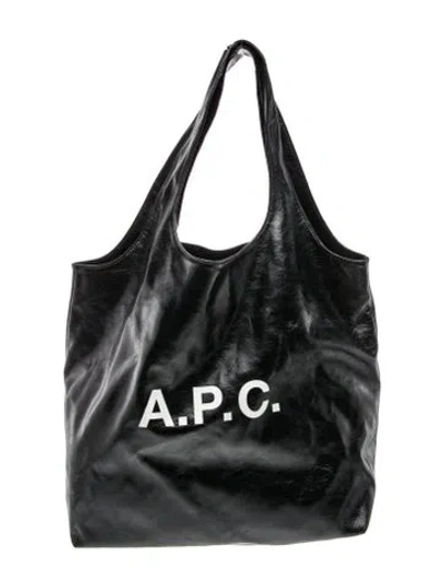 Pre-owned A.p.c. Leather Hobo In Black