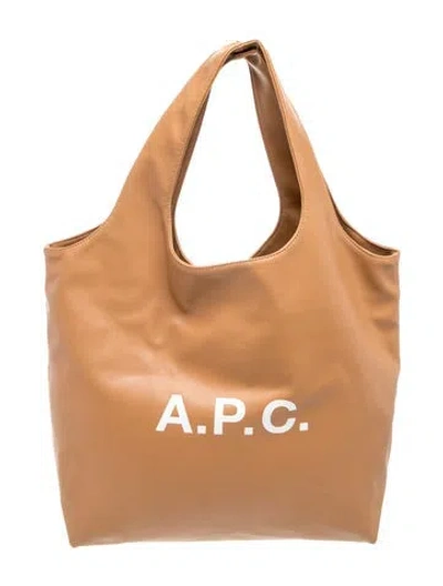 Pre-owned A.p.c. Leather Hobo In Neutral