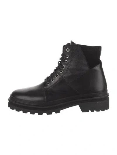 Pre-owned A.p.c. Leather Lace-up Boots In Black