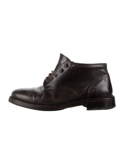 Pre-owned A.p.c. Leather Lace-up Boots In Brown