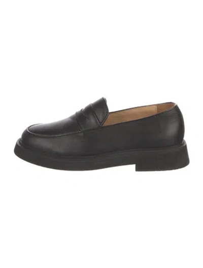 Pre-owned Apc Leather Lasercut Accents Loafers In Black