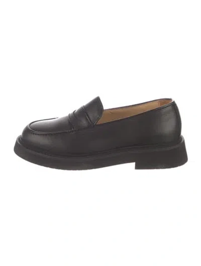 Pre-owned A.p.c. Leather Lasercut Accents Loafers In Black