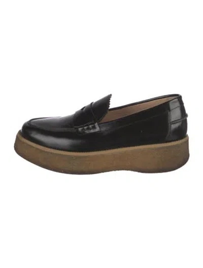 Pre-owned A.p.c. Leather Loafers In Black
