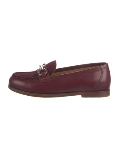 Pre-owned A.p.c. Leather Loafers In Burgundy