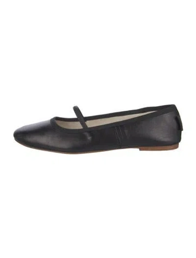 Pre-owned A.p.c. Leather Mary Jane Flats In Black