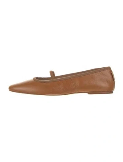 Pre-owned Apc Leather Mary Jane Flats In Brown