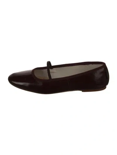 Pre-owned Apc Leather Mary Jane Flats In Brown