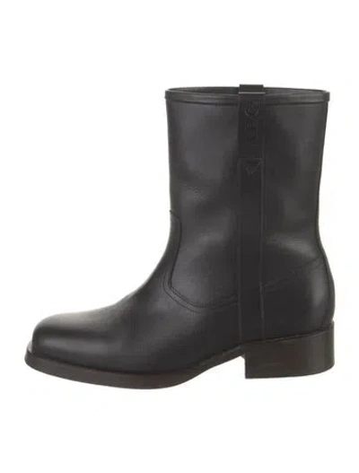 Pre-owned Apc Leather Moto Boots In Black