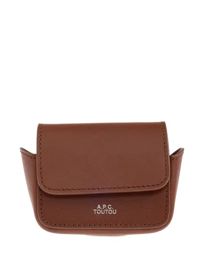 Apc Leather Pet Case In Brown