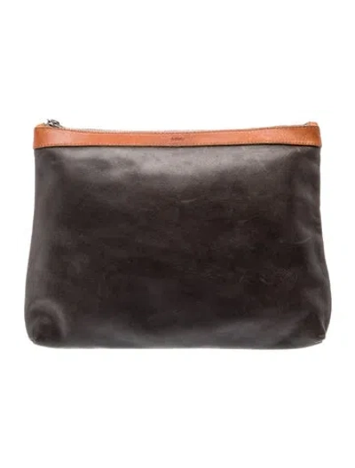 Pre-owned A.p.c. Leather Portfolio In Black