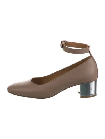 Pre-owned A.p.c. Leather Pumps In Neutral