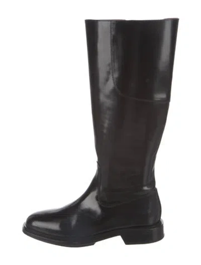 Pre-owned Apc Leather Riding Boots In Black