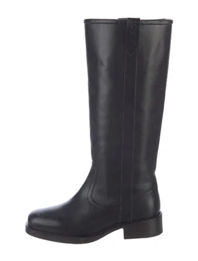 Pre-owned A.p.c. Leather Riding Boots In Black