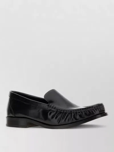 A.p.c. Leather Romeo Loafers Smooth Finish Fringed Design In Black