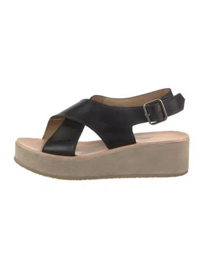 Pre-owned A.p.c. Leather Sandals In Black