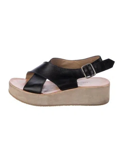 Pre-owned A.p.c. Leather Sandals In Black