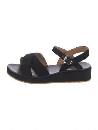 Pre-owned A.p.c. Leather Sandals In Black/blue