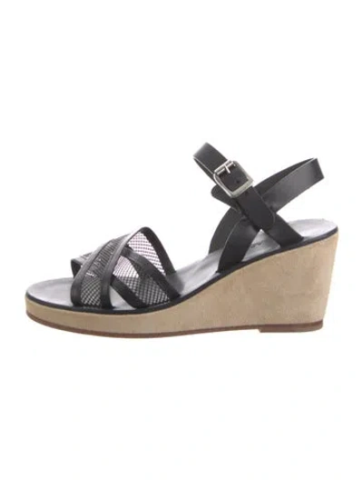 Pre-owned A.p.c. Leather Sandals In Black/neutrals