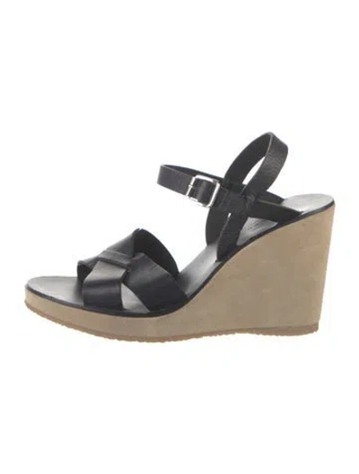 Pre-owned A.p.c. Leather Sandals In Black/neutrals