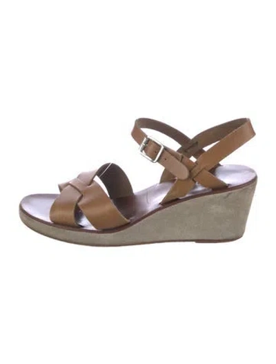 Pre-owned A.p.c. Leather Sandals In Brown