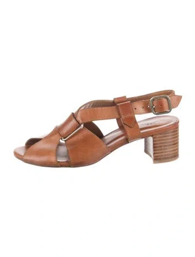 Pre-owned A.p.c. Leather Sandals In Brown