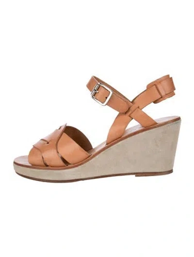 Pre-owned A.p.c. Leather Sandals In Brown