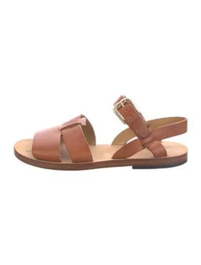 Pre-owned A.p.c. Leather Sandals In Brown