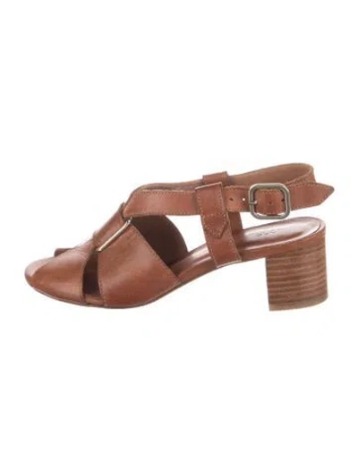 Pre-owned A.p.c. Leather Sandals In Brown