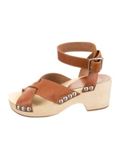 Pre-owned A.p.c. Leather Sandals In Brown