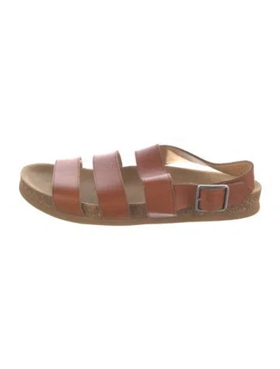 Pre-owned A.p.c. Leather Sandals In Brown