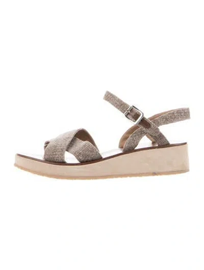 Pre-owned A.p.c. Leather Sandals In Neutrals