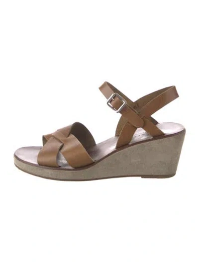 Pre-owned A.p.c. Leather Sandals In Neutrals