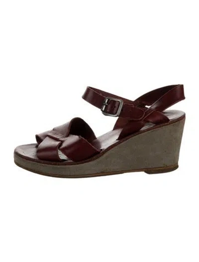 Pre-owned A.p.c. Leather Sandals In Red