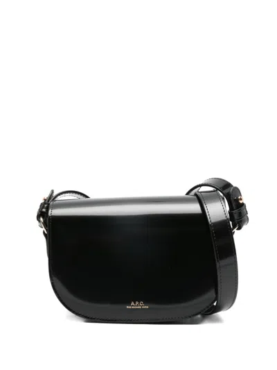 Apc Leather Shoulder Bag In Black